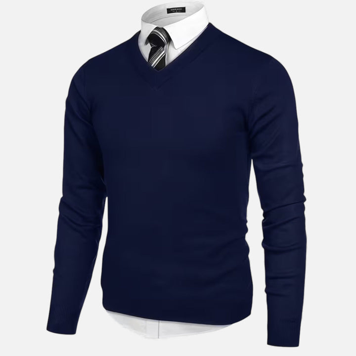 Eleganter Herren V-Ausschnitt Strickpullover