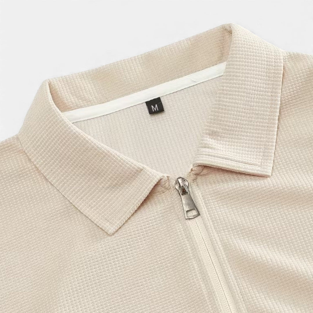 Zweiteiliges Waffel-Strick Herren Freizeitoutfit