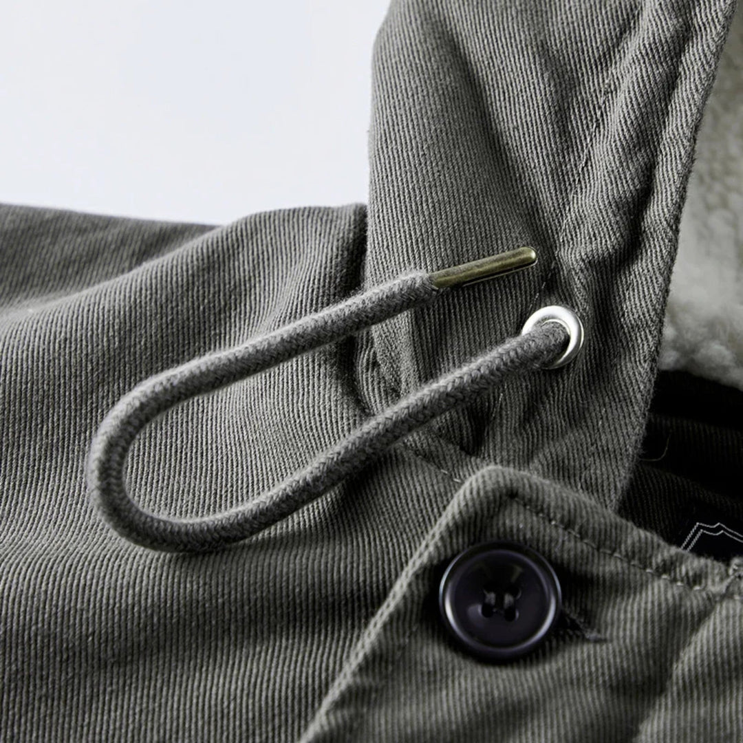 Warme Gefütterte Herren Winterjacke mit Kapuze