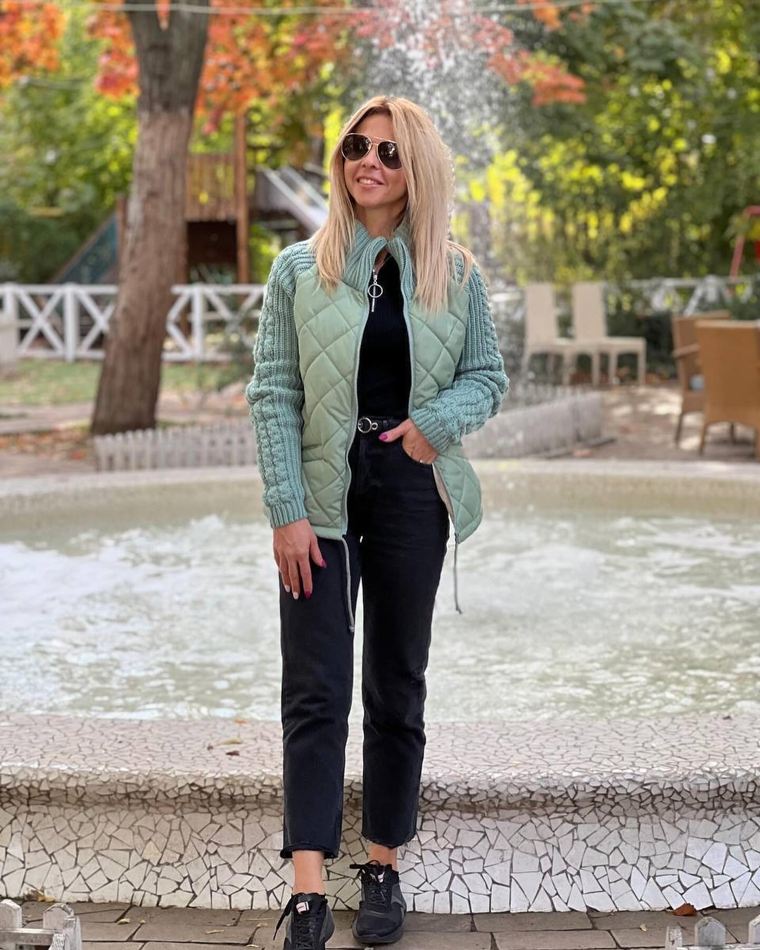 Damen Strickjacke mit Patchwork-Design - Leichte Winterjacke