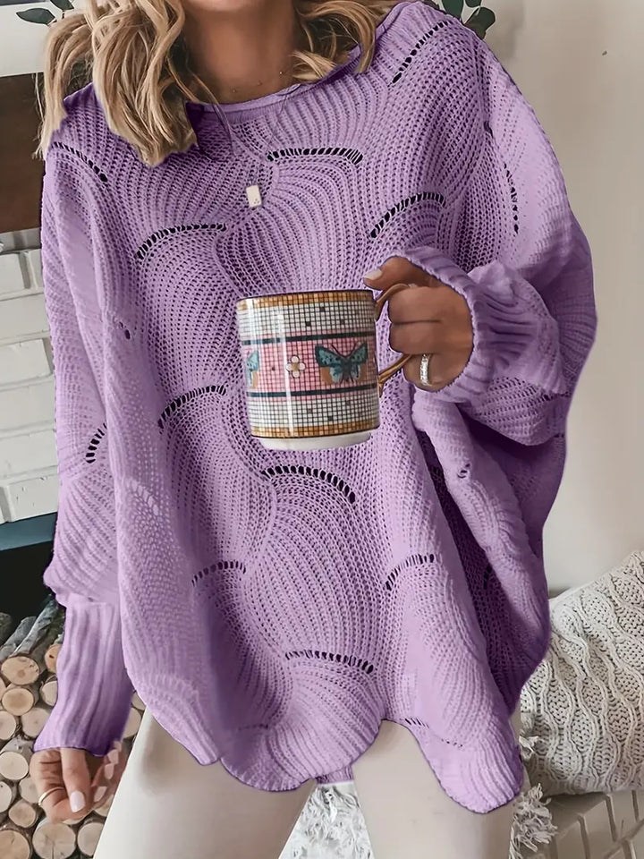 Eleganter Strickpullover mit Ausschnitten für Damen