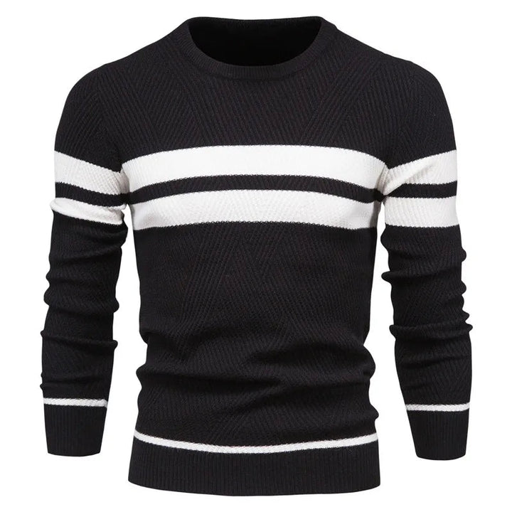 Patchwork Herren Strickpullover Langarm