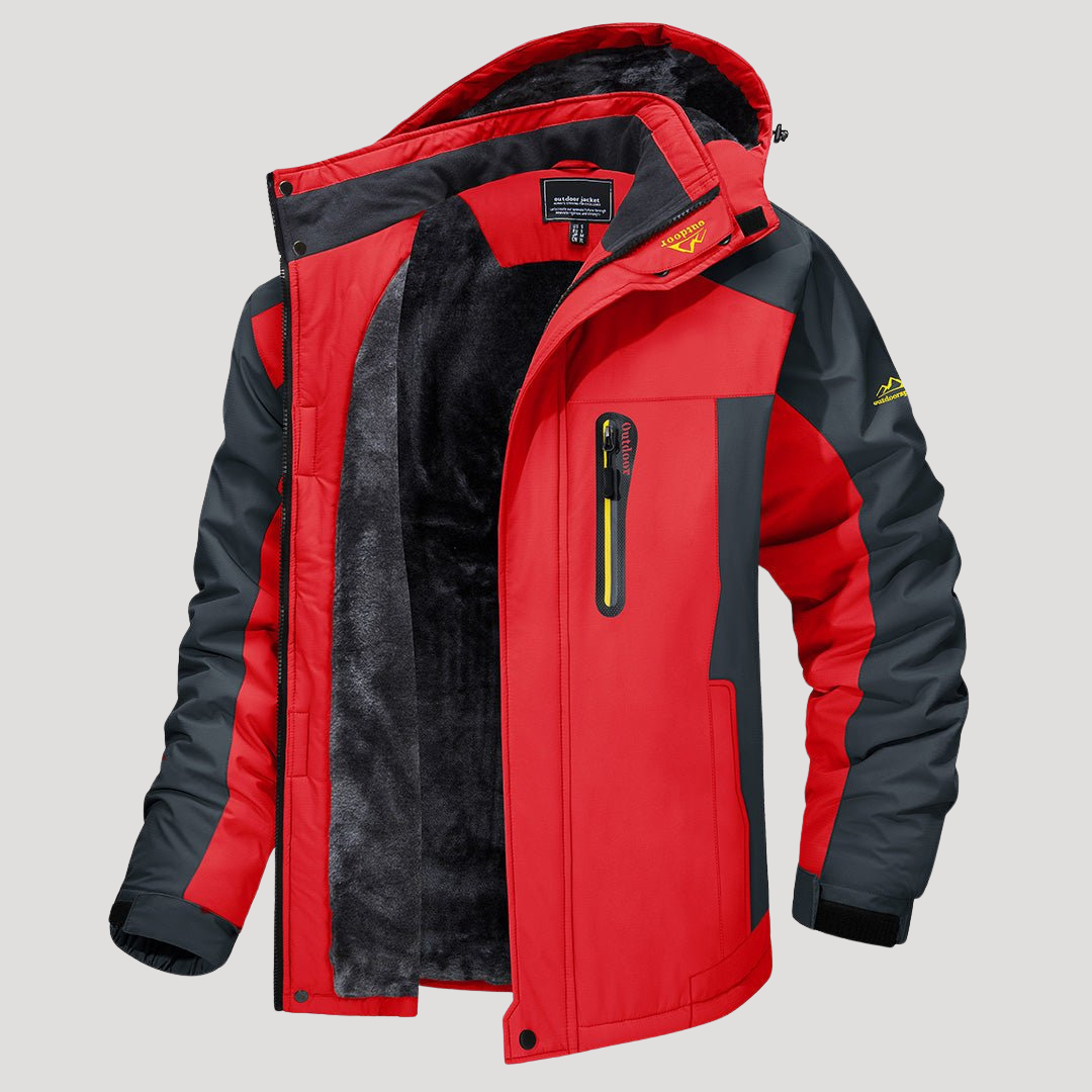 Windbreaker Herren Wasserdichte Outdoor Jacke - Winddicht mit Abnehmbarer Kapuze