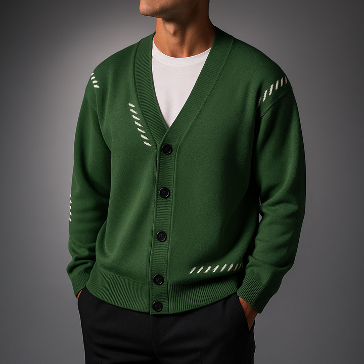 Strukturierter Herren Pullover mit Signature-Stickmuster - Leicht Wärmend