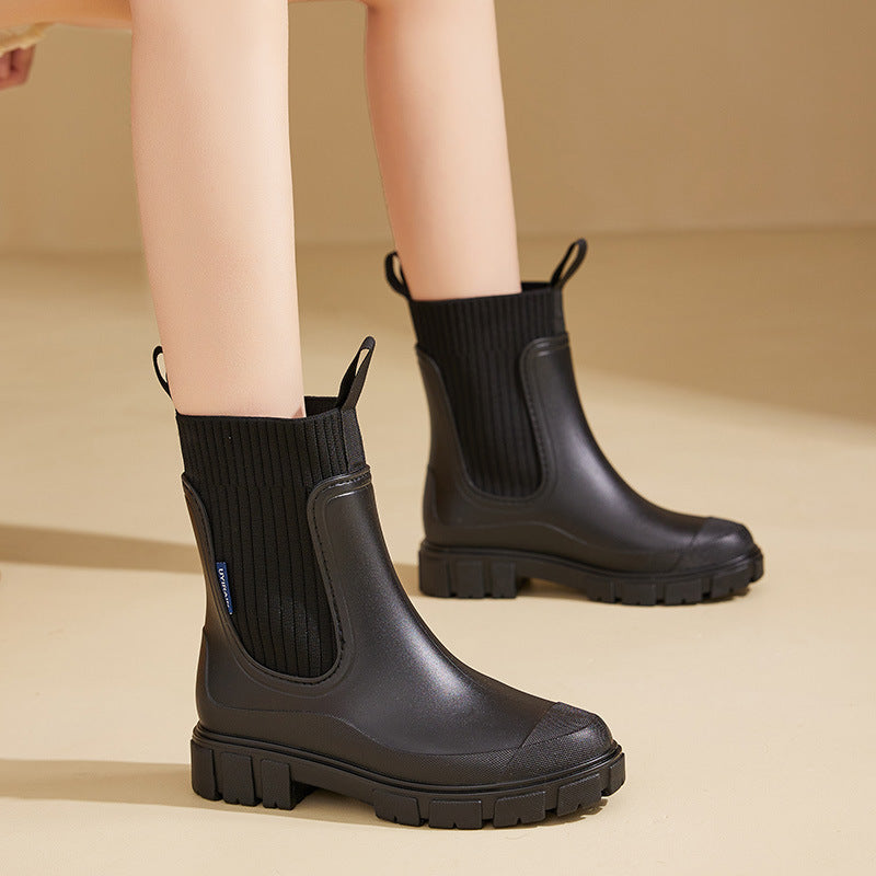 Wasserdichte Damen Regenstiefel mit rutschfester Sohle - Chelsea Boot Stil