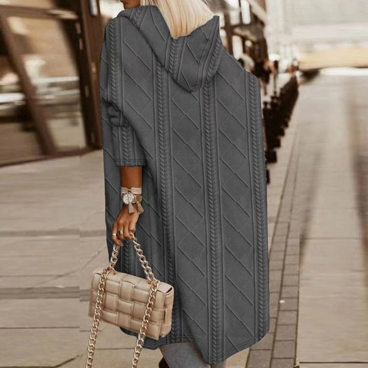 Langer Kapuzen-Cardigan für Damen - Bequeme Strickjacke mit Relaxed Fit