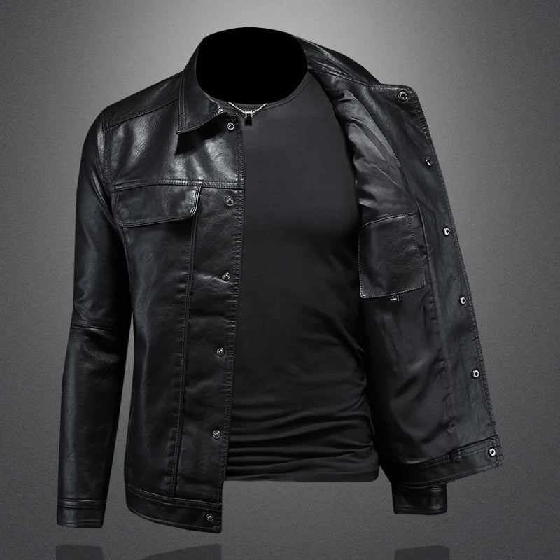Premium Leder Herren Motorradjacke im Moto-Stil