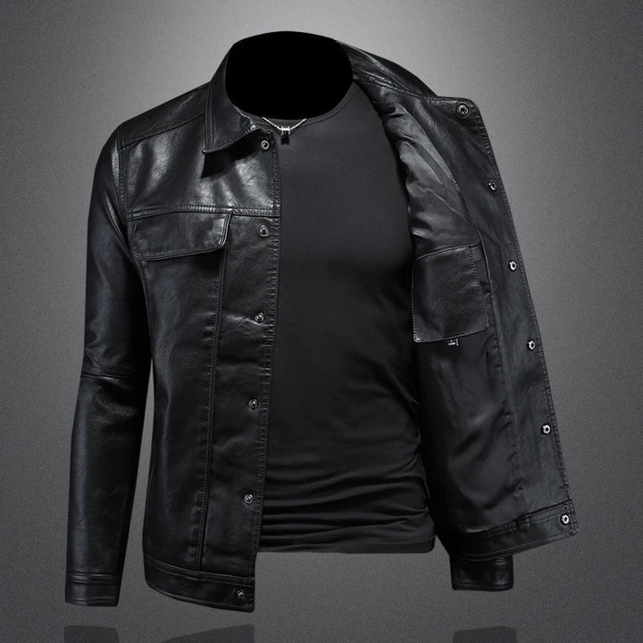 Premium Leder Herren Motorradjacke im Moto-Stil