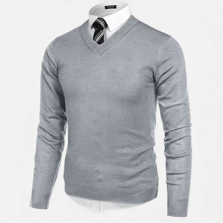 Eleganter Herren V-Ausschnitt Strickpullover