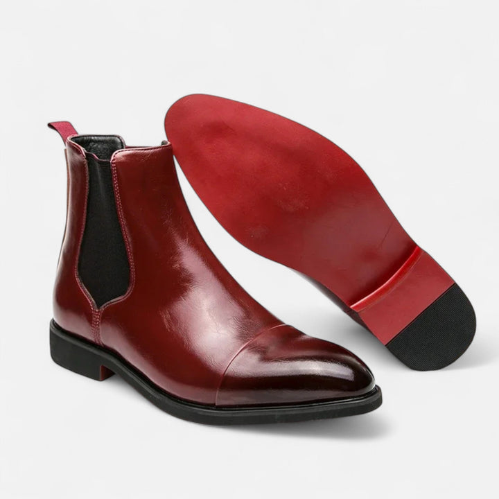 Elegante Chelsea Boots für Herren mit roter Sohle