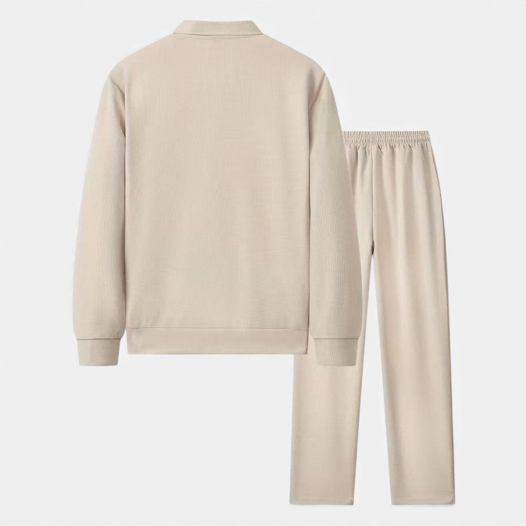Zweiteiliges Waffel-Strick Herren Freizeitoutfit