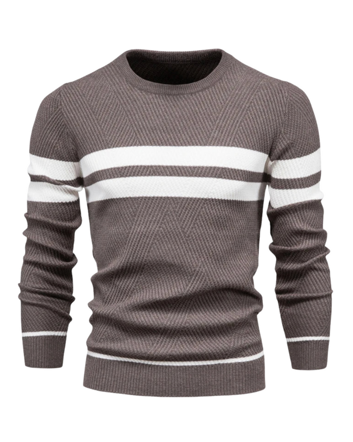 Patchwork Herren Strickpullover Langarm
