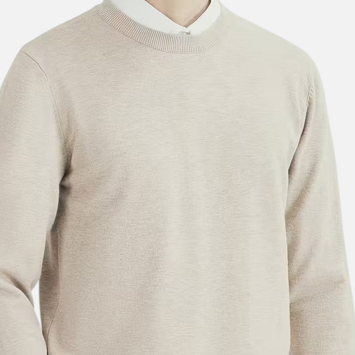 Klassischer Warmer Herren Pullover mit Rundhalsausschnitt