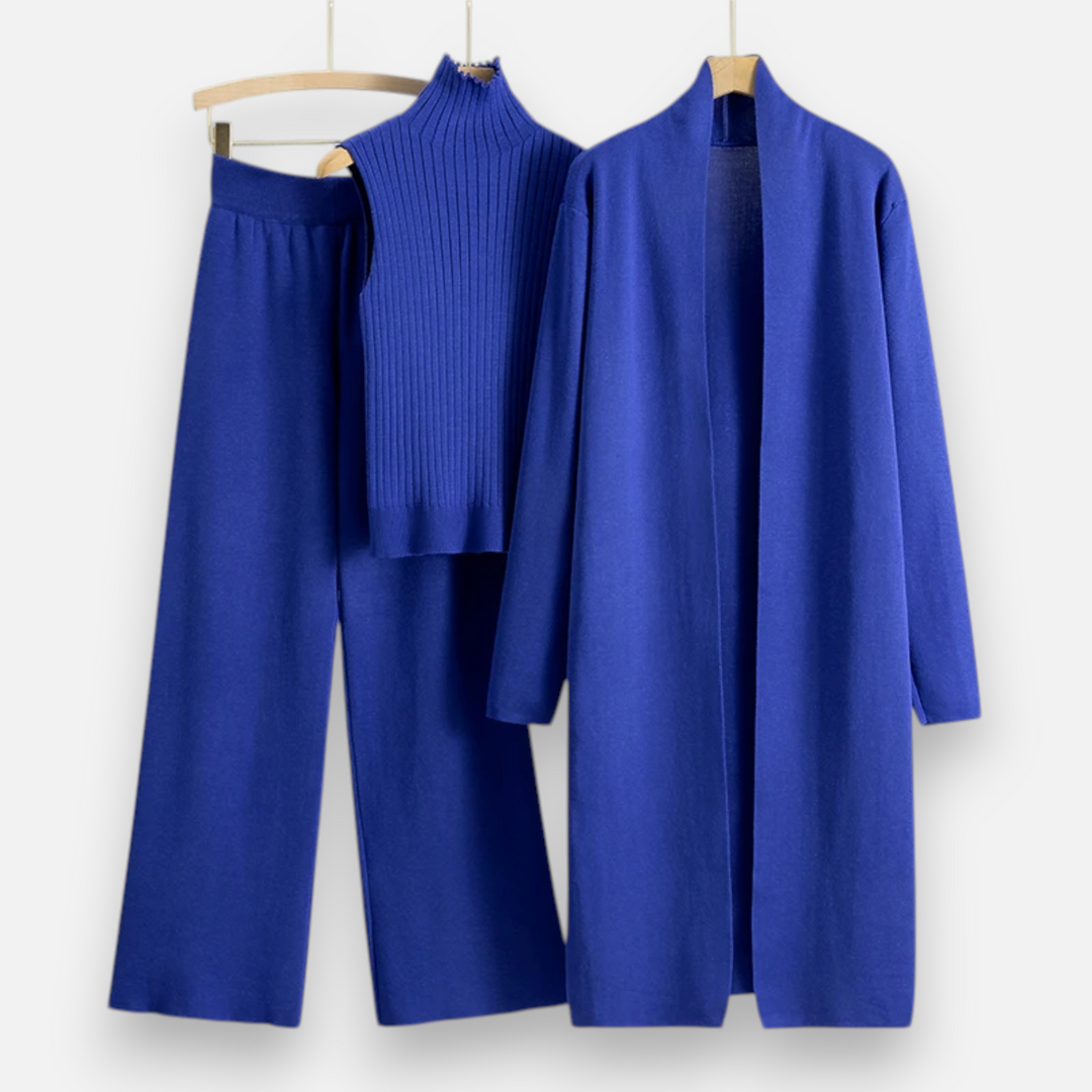 Elegantes 3-teiliges Strick-Cardigan Set für Damen