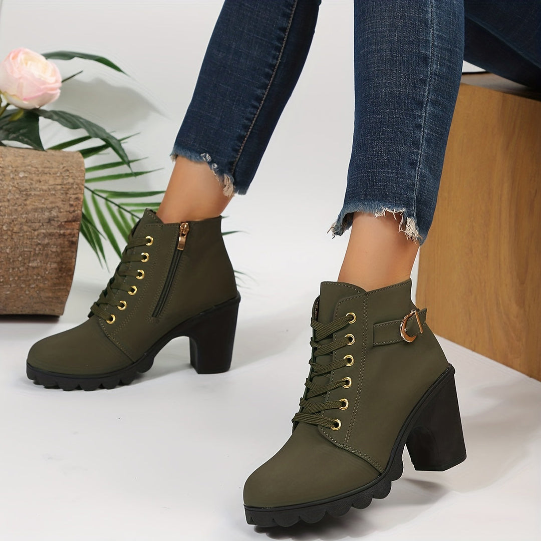 Elegante Damen Stiefeletten mit Blockabsatz - Vielseitige Ankle Boots