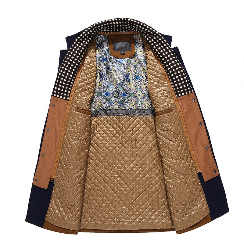 Eleganter Wollmantel mit Stehkragen für Herren