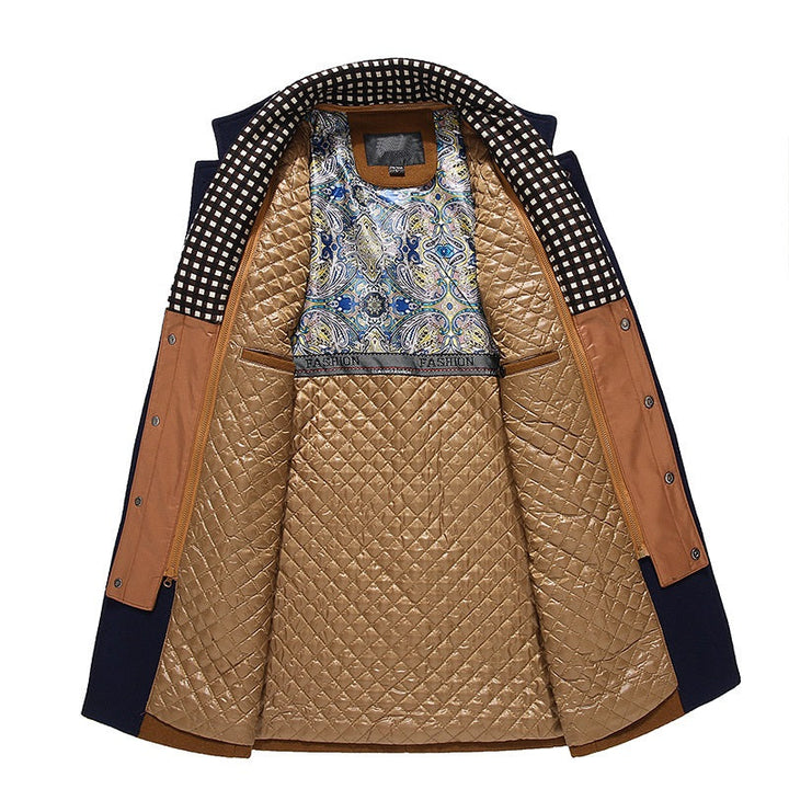 Eleganter Wollmantel mit Stehkragen für Herren