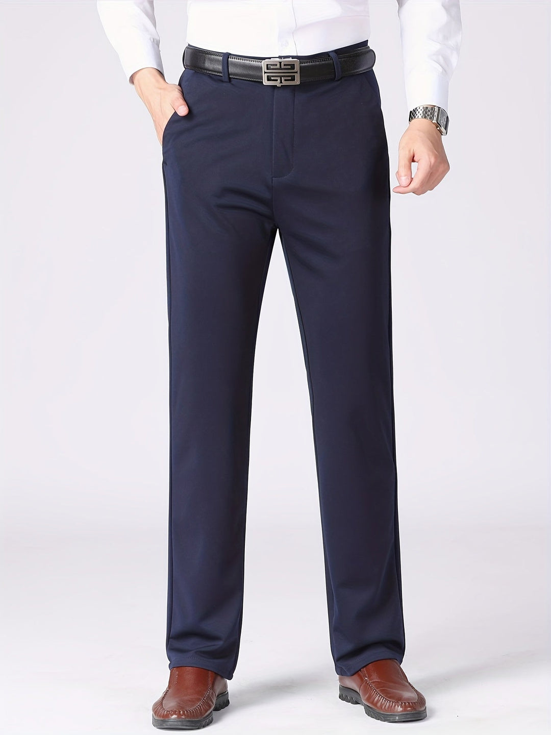 Elegante Weite Herren Hose mit Hoher Taille