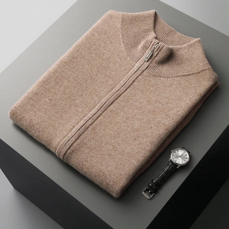 Herren Kaschmir-Weste mit Reißverschluss