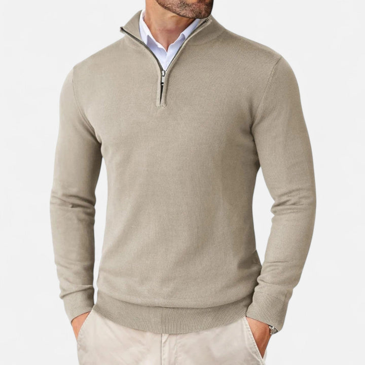 Leichter Slim-Fit Herren Pullover mit Reißverschluss