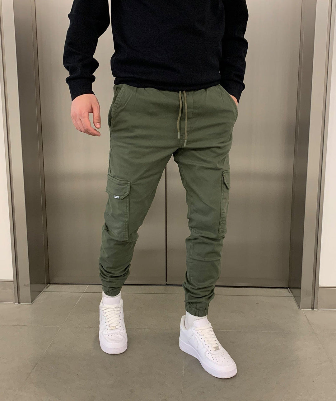 Herren Cargo Jogginghose mit elastischem Bund - Streetstyle Baumwollmischung