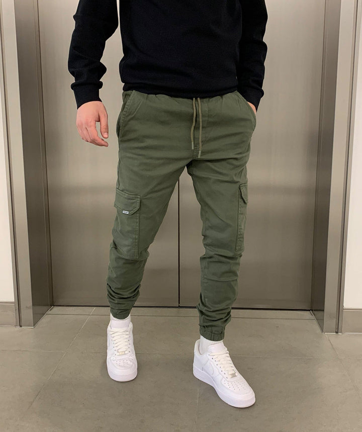 Herren Cargo Jogginghose mit elastischem Bund - Streetstyle Baumwollmischung