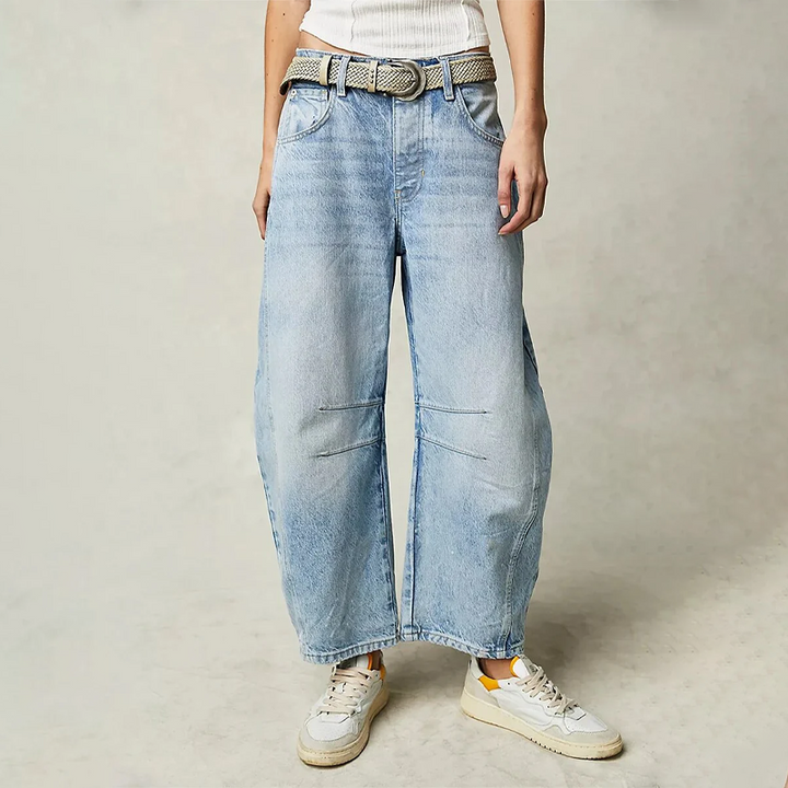 Damen Wide Leg Jeans mit entspannter Passform - Bequeme Weite Hose