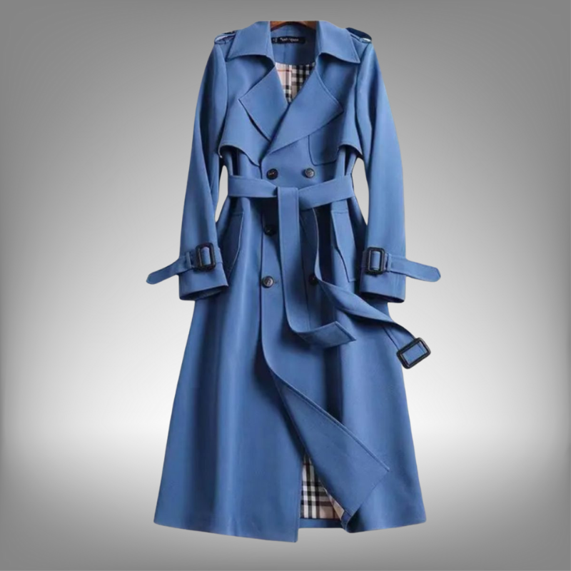 Klassischer Damen Trenchcoat - Elegante Übergangsjacke mit Gürtel