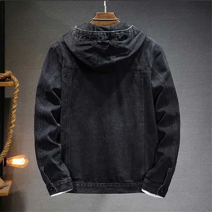 Herren Jeansjacke mit Kapuze - Robuster Denim-Hoodie für lässige Streetwear