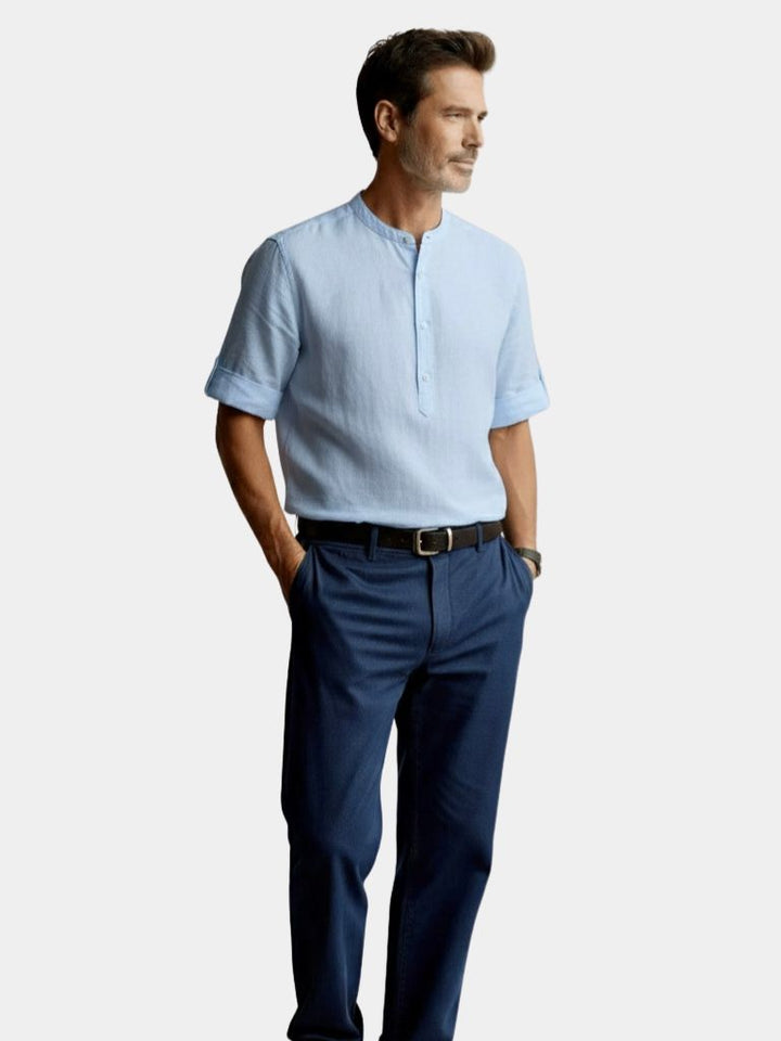 Herren Langarm-Shirt mit Henley-Ausschnitt