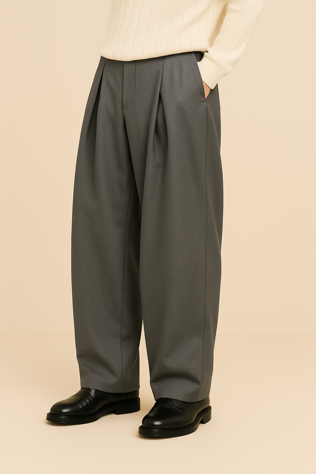 Elegante Plissée Hose mit hoher Taille für Herren