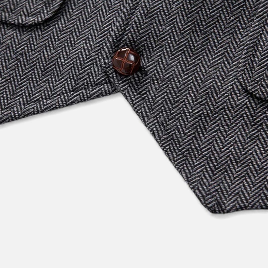 Vintage Tweed Herren Anzugweste mit Lapel-Kette