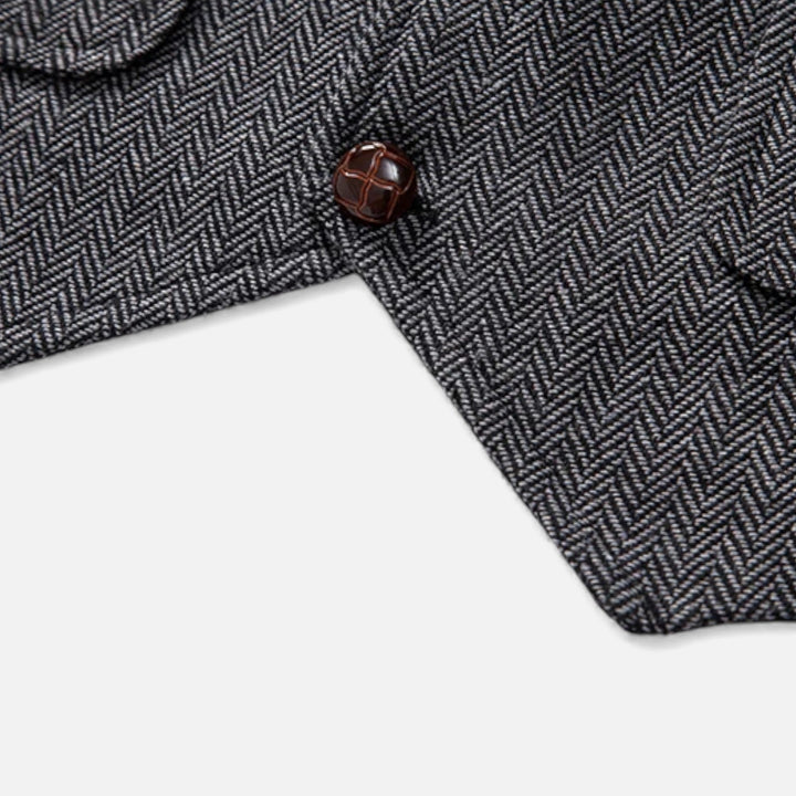 Vintage Tweed Herren Anzugweste mit Lapel-Kette