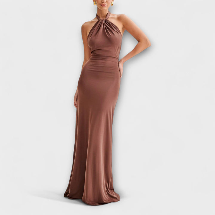 Elegantes Damen Halterneck Maxi Kleid - Figurbetont mit tiefem Rücken