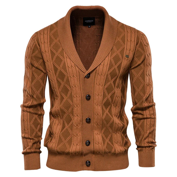 Herren Strickcardigan mit Schalkragen - Weiche Baumwolle und eleganter Schnitt