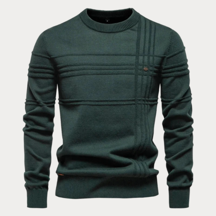 Gemusterter Rundhalspullover Herren Strickpullover
