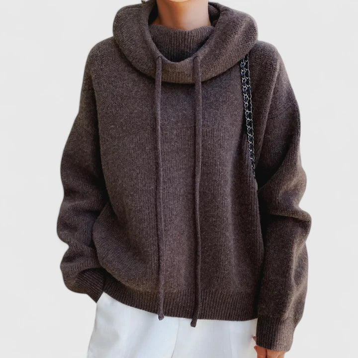 Gemütlicher Damen Strick-Hoodie mit Kapuze - Weicher Pullover für entspannten Komfort