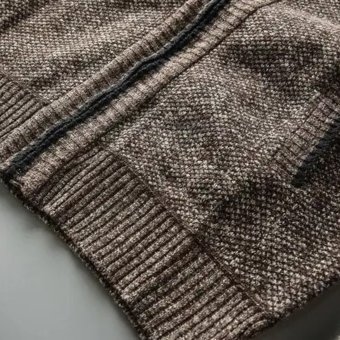 Karierte Strick-Jacke mit Futter für Herren