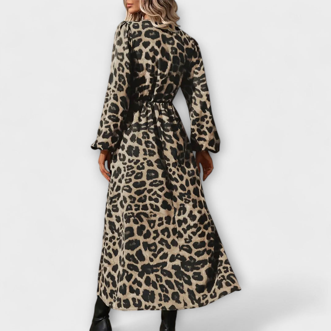 Elegantes Damen Kleid mit Leopardenmuster - Stilvolle Frühlingsmode