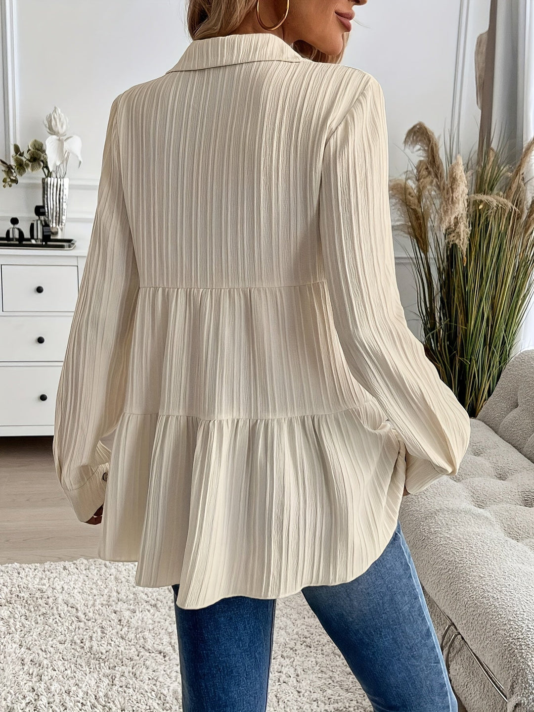 Fließende Damen Tunika-Bluse mit Knopfleiste - Luftig und Vielseitig