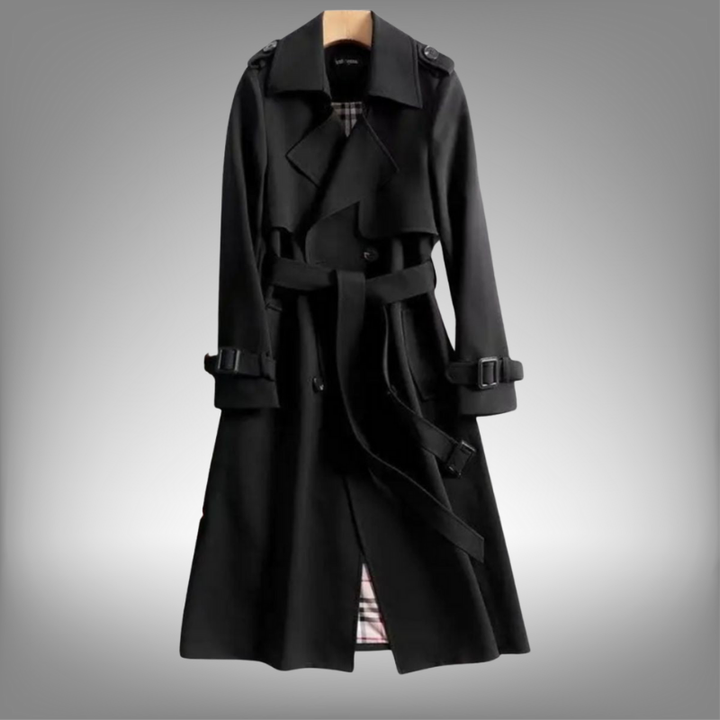 Klassischer Damen Trenchcoat - Elegante Übergangsjacke mit Gürtel