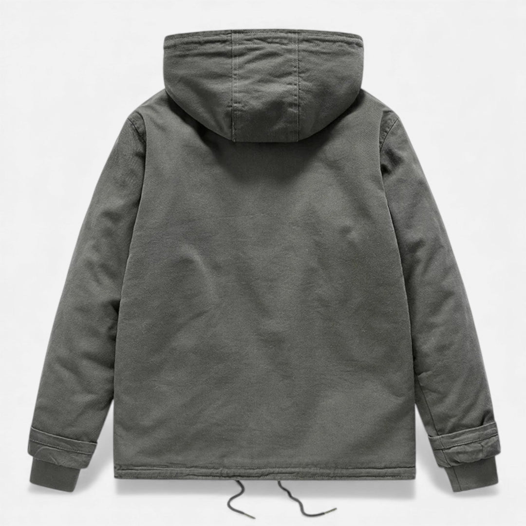 Warme Gefütterte Herren Winterjacke mit Kapuze