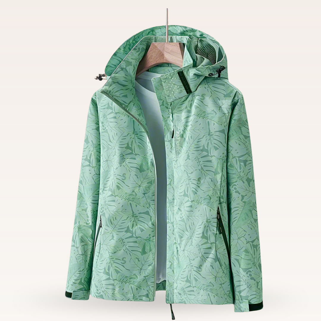 Wasserdichte Damen Sommerjacke mit Blätterprint - Leicht und Atmungsaktiv