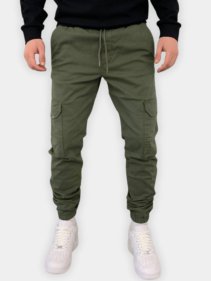 Herren Cargo Jogginghose mit elastischem Bund - Streetstyle Baumwollmischung