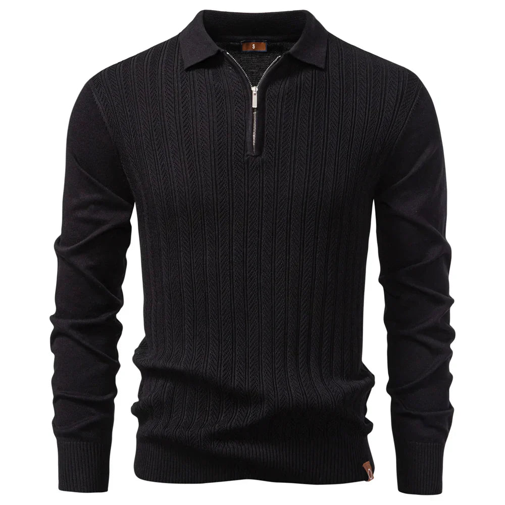 Eleganter Zopfmuster Herren Strickpullover