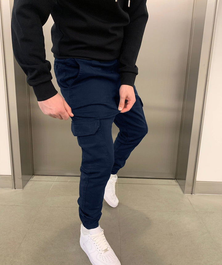 Herren Cargo Jogginghose mit elastischem Bund - Streetstyle Baumwollmischung