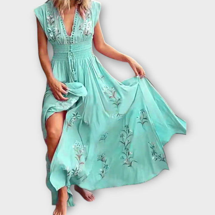 Elegantes Damen Boho-Kleid mit romantischen Stickereien - Luftig und feminin
