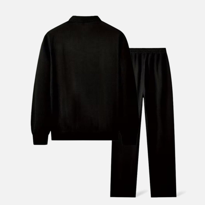Zweiteiliges Waffel-Strick Herren Freizeitoutfit