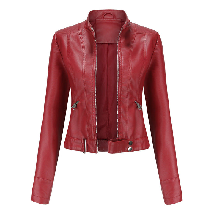 Elegante Damen Lederjacke - Klassische Biker-Jacke mit Reißverschluss