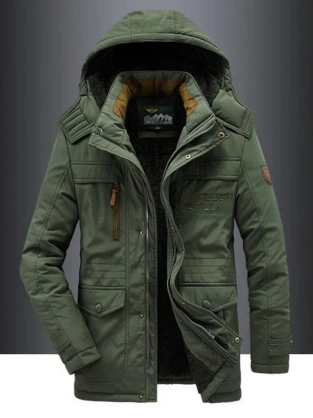 Winddichte Warme Herren Winterjacke mit Fleecefutter